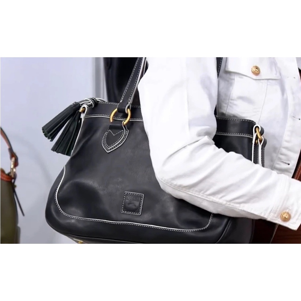 Dooney & Bourke dark Navy  Leather Tote with Tassel Accents - Picture 5 of 15